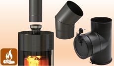 Tuyau émail noir mat Ø 97 à 230mm (bois)