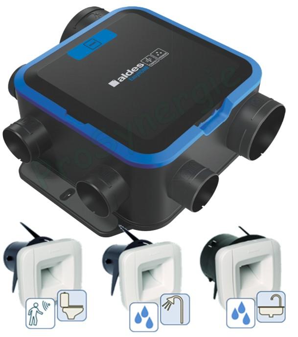 Kit VMC et Groupe EasyHOME COMPACT Hygro - Version hygroréglable avec Bouches BDH Elec