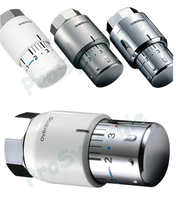 Tête Thermostatique UNI SH Blanc Chromé Inox (Filetage 30 x 1.5)