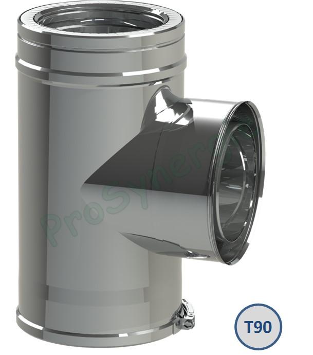 Té 90° Isolé Duoten Int./Ext. = Inox 316 / 304 - Ø 80 à 250 mm