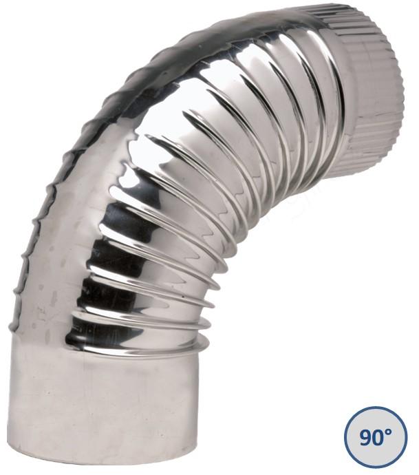 Coudes Fumisterie à 90° (Plissé) Ten Inox 304 Pro - Ø 83 à 153 mm