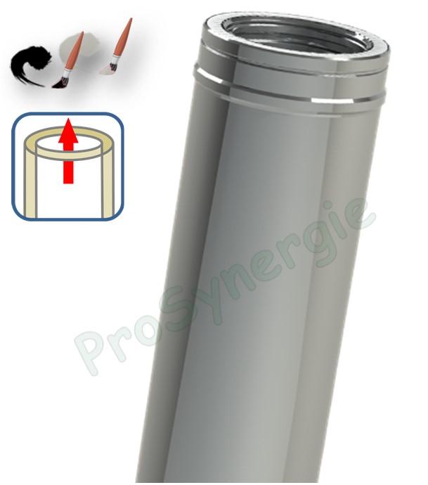 Tuyau de fumée Isolé longueur 1 mètre / 50 ou 25 cm Duoten ou Opsinox Øint de 80 à 300 mm - intérieur Inox 316 ou 304 / extérieur Inox 304 ou Galva