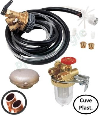 Kit Fioul pour cuve plastique (ensemble daspiration by-tube et accessoires)
