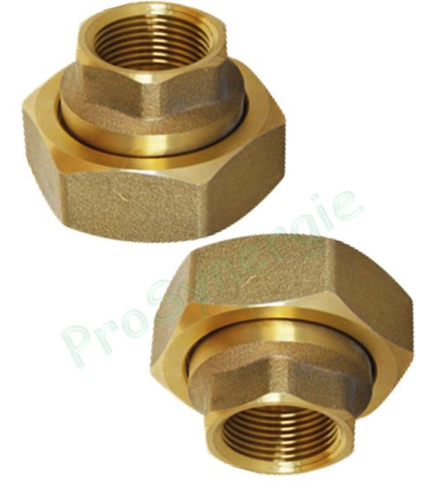 Jeu de 2 Raccords unions laiton pour circulateur fileté - Ø 1''1/4, 1''1/2 ou 2´´