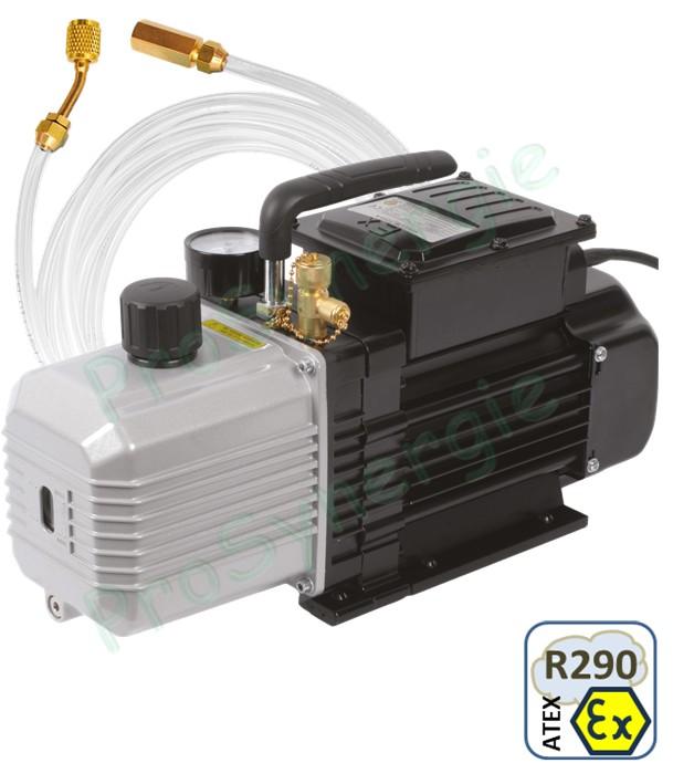 Pompe à vide - 170 L/min - Sortie 1/4" & 3/8" - Moteur Atex (gaz A2L, A2, yc R32 et A3, yc R290)