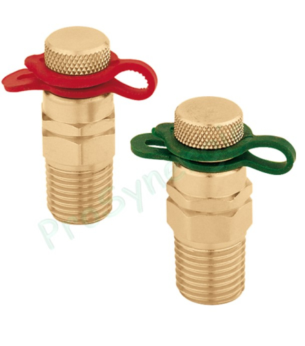 Jeu de 2 raccords ´´rapide´´ pour prise de pression, vanne d´équilibrage Caleffi série 130