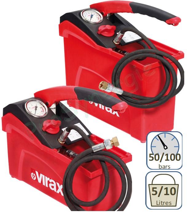 Pompe d´épreuve manuelle compacte (levier Soft Touche) cuve 5 ou 10 litres pression 50 ou 100 bars (option connecté)