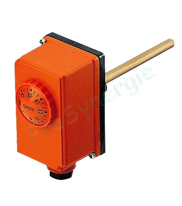 Aquastat à plongeur simple IP40 - 2.5A - 0 à 90°C + doigt de gant ØM 1/2´´- Avec plongeur de 100 mm