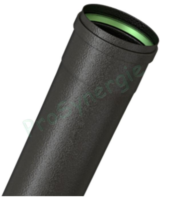 Tuyau de poêle av. joint viton acier 0,7mm émaillé noir mat Ø 80 et 100mm longueur 1m / 50cm / 33cm