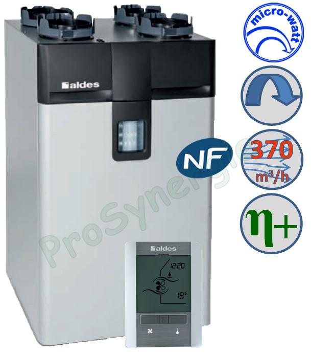 VMC Double Flux Dee Fly Cube HE 300 ou 370 + Sans Commande radio - ALDES