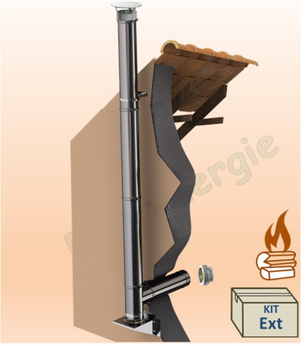 Kit ´´Extérieur´´ Conduit de Cheminée Isolé Duoten (Hauteur 3 mètres)