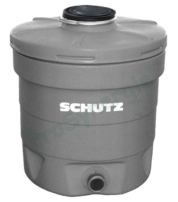 Cuve aérienne polyéthylène de stockage d´eau potable type tonneau Aquatonne  350 litres, Couleur grise, ØxH = 820x975mm, Trou bras d´homme couvercle 250 mm