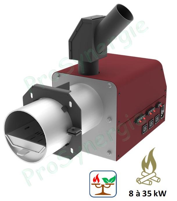 SMB35  - Brûleur à pellet Mareli 35 kW (8 à 35 kW), chambre de combustion Ø140 mm, nettoyage de griller par ventilation