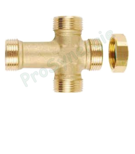 Croix laiton mâle Ø3/4  (groupe de sécurité piquage mitiguer + vase sanitaire) + 1 bouchon femelle