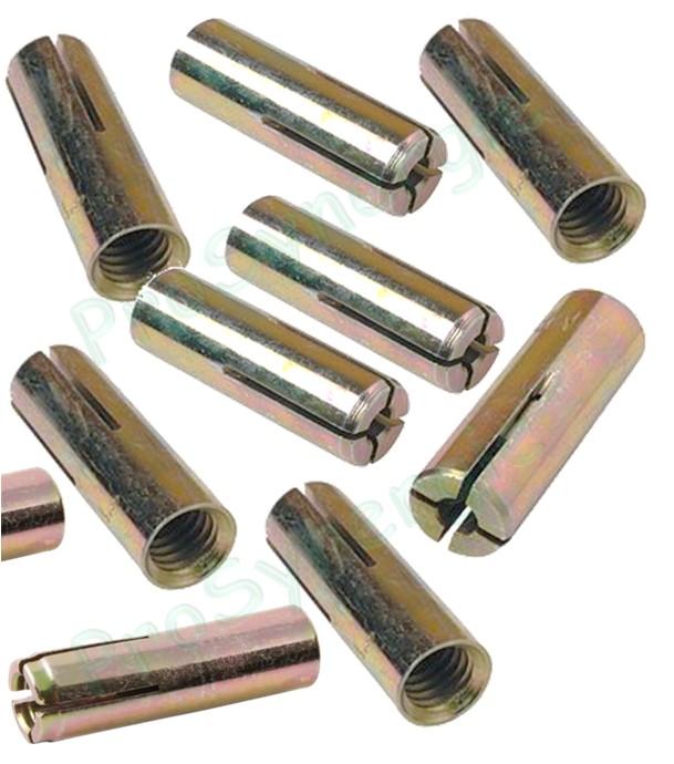 Lot de 50 chevilles métalliques (expansion laiton) tarrandée M8 percement ØxLongueur 10 30 mm (suspension tuyau de ventilation)