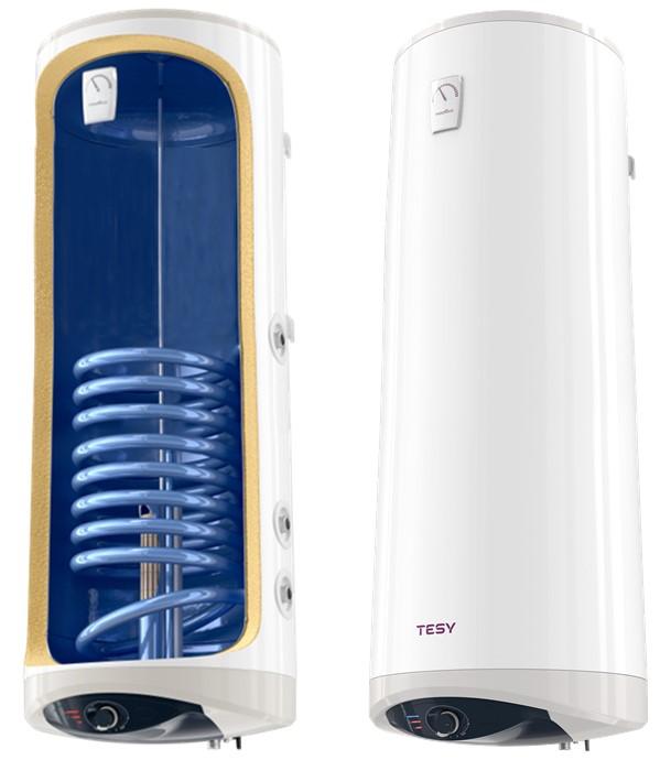 Modeco Ceramic 2 échangeurs chauffage S=0.5 + 0.3 m² (racc. droit) - Chauffe eau sanitaire mixte Vertical Mural 150 litres ØxH = 470x1315mm classe ERP C isol. ép.32mm résistance électrique stéatite 230V 1200/2400W 